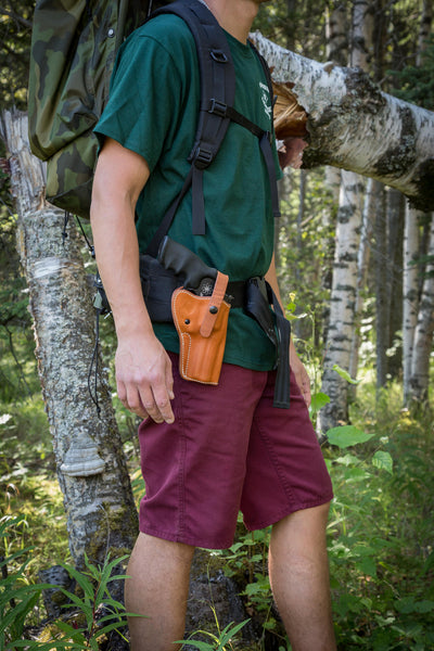 Hip Holster while wearing a backpack