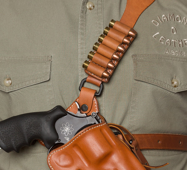 Guide's Choice™ leather chest holster ammo reload