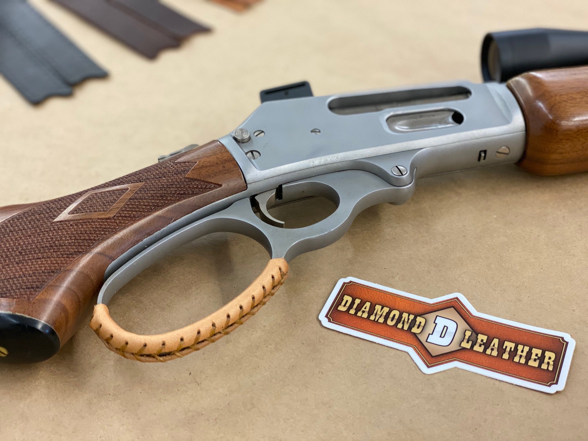 Leather Lever Wrap Cover Kit for Lever-Action Rifles and Shotguns
