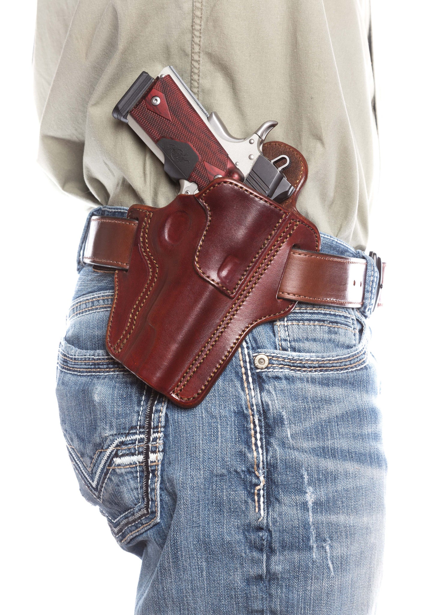Leather Concealed Carry Pancake Holster, Diamond D Custom Leather