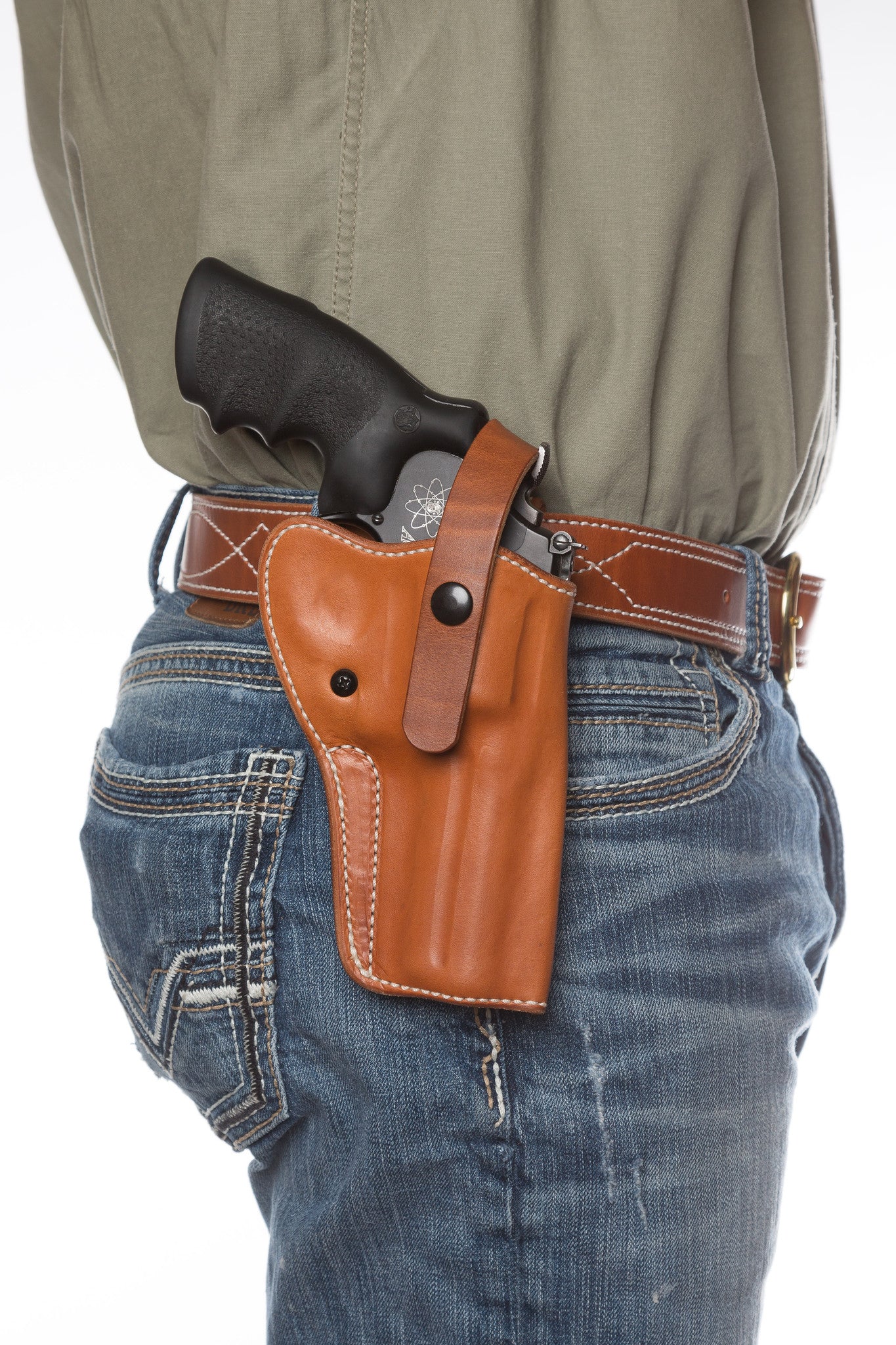 Alaska Hunter Hip Holster, a leather gun holster designed to work
