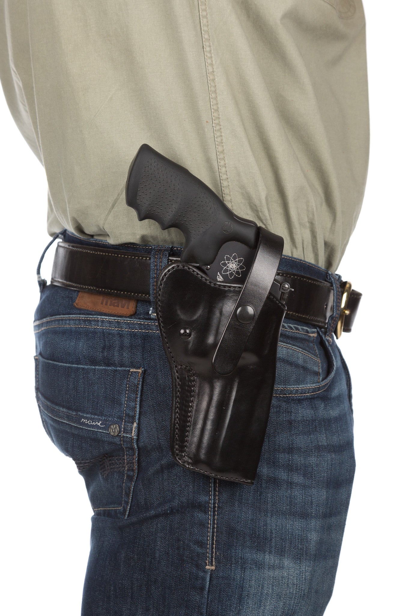 Alaska Hunter Hip Holster, a leather gun holster designed to work